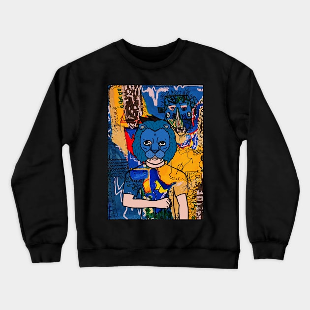 Exclusive Male NFT Character with AnimalEye Color and Street Art Background Crewneck Sweatshirt by Hashed Art